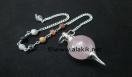 Rose Quartz Ball pendulum with Chakra Chain